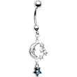 Handcrafted Celestial Star Moon Belly Ring