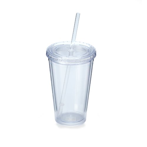 Design For Living 16-Ounce Double Walled Iced Beverage, Clear
