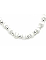 The Olivia Collection Sterling Silver Satin and Polished Ball Necklace