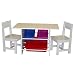 Sourcing Solutions Kids Table with 2 Chairs and 3 Plastic Storage Bins