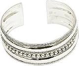 Womens Sterling Silver Jewellery Cuff Bracelet from India 2.25 "
