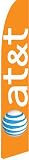 AT&T Orange 12-foot SUPER Swooper Feather Flag With Heavy-Duty 15-foot Pole and Ground Spike