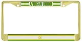 African Union OAS Flag Gold Tone Metal License Plate Frame Holder