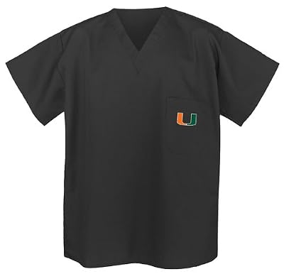 University of Miami Scrubs Tops Shirts UM Logo For HIM or HER -Officially Licensed NCAA College Logo Apparel SEARCH BROAD BAY SCRUB FOR OTHER College Logo Apparel Unique GIFT Ideas