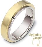 14 Karat 6mm Two-Tone Gold Designer SPINNING Wedding Band Ring