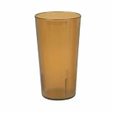 NEW, 20 oz. (Ounce) Restaurant Tumbler Beverage Cup, Stackable Cups, Break-Resistant Commmerical Plastic, Set of 6 - Amber