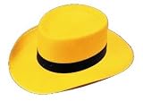 Gambler Hat Felt Yellow Costume Accessory