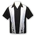 Flames Embroidered Panel Biker / Hot Rod Shirt