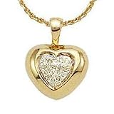 14K Diamond Heart Pendant