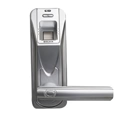 BIOLOCK 333 SN-GR Biometric Fingerprint Entry Lever Door Lock with Remote Control, Satin Nickel