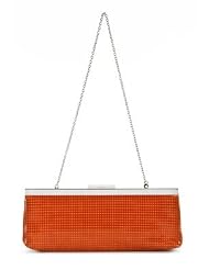 Coral Suede Sequin Detailed Clutch: Coral Clutch by Calvin Klein