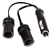 Universal Dual Splitter, Y Adapter for Cigarette Lighter Socket (Replaceable 12 volt, 5 amp Fuse in plug)