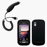 Black Silicone Case / Skin / Cover & Car Charger for Samsung Solstice SGH-A ....