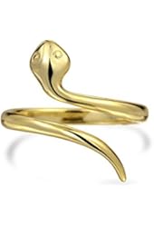 Bling Jewelry Sterling Silver Snake Thin Stackable Ring Gold Plated Animal Knuckle Rings