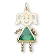 14K Yellow Gold Moms Kids May Birthstone Girl