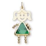 14K Yellow Gold Moms Kids May Birthstone Girl