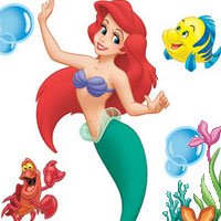 DISNEY Princess Ariel - Peel and Stick - 22 Wall Stickers / Accents