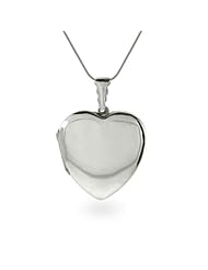 Large Sterling Silver Plain Heart Locket