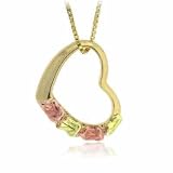 24kt Gold over Genuine Sterling Silver Tri color Floating Heart