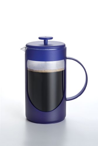 BonJour French Press Ami-Matin Unbreakable 8-Cup BPA Free with Flavor Lock Brewing, Azure Blue