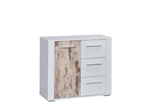 Maja 72405621 Kommode 996 x 857 x 400 mm Arktis - Hochglanz - Retro-Dekor, wei&szlig;