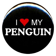 1 I Love My Penguin Button/Pin
