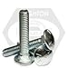 Carriage Bolt, 1/4-20 x 3/4", Round Head, Steel, Zinc, Gr 5, FT, UNC, 250 Pack