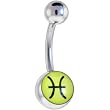 Zodiac Sign Pisces Sign Logo Belly Button Ring