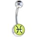 Zodiac Sign Pisces Sign Logo Belly Button Ring