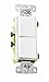 Residential Combination Switch, Two (2) 15 Amp single Pole Rocker Switches, 120/277V AC, Side Wired Only, Self-Grounding, White