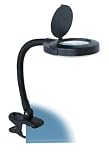 Dorel 00R5012BLK Magnifier Fluorescent Clip On Desk Lamp - Black