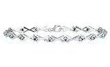 0.50 Carat Natural Blue Diamond Bracelet in Platinum Plated Sterling Silver