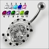 Fancy Jeweled Non-Moving Belly Ring Body Jewelry