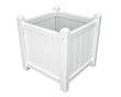 16" Recycled Earth-Friendly Outdoor Garden Flower Planter - White