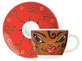 Espresso Coffee Mug and Saucer Set, My Little Darling, Dark Face, Coffee Mug Set in Gift Box  from Cups and Saucers - Espresso