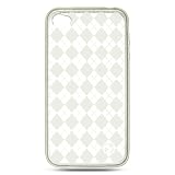 Premium TPU Flexi Argyle Gel Skin for Apple iPhone4, 4th Generation, 4th Gen Flexible See Thru Skin, Clear Checkers Plaid Print