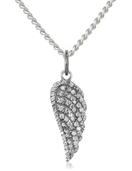 King Baby Medium Wing with Pave Cubic Zirconia Pendant Necklace