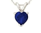 All-Natural Genuine 4 mm, Heart Shape Sapphire pendant set in 14k White Gold