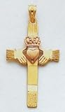 14kt Two-Tone Gold Claddagh Cross - D27