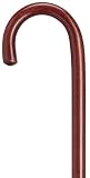 Hospital Cane - Mahogany Round nose crook handle hospital cane, ash wood, 1' diameter shaft, 36' long w/rubber tip. Extra sturdy
