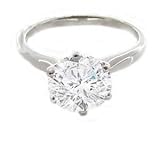 EGL Certified 4.01ct F/VS2 Round Cut Diamond Engagement Ring in Platinum