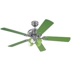 Westinghouse 7879300 Helix Four-Light 52-Inch Five-Blade Ceiling Fan, Green with Neon... by Westinghouse