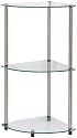 Convenience Concepts Style 157006 Classic Glass 3-Tier Corner Shelf