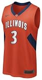 Illinois Fighting Illini Number 3 Youth Replica Basketball Jersey Orange