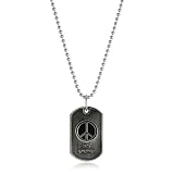 King Baby Small Peace Sign Dog Tag Pendant On