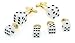 Yellow gold plated white dice cufflinks and shirt studs formal set with presentation box. Made in the U.S.A