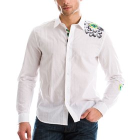 Armani Exchange Embroidered Men's Floral Shirt Armani Exchange Embroidered Men's Floral Shirt