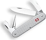 Victorinox Swiss Army Pioneer Rancher Pocket Knife (Silver Alox Ribbed)