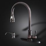 Buy 18 Kitchen Faucet with Soap Dispenser & Deck Plate - Oil Rubbed Bronze, Pull... by GHFaucet