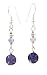 Amethyst stone bead earring SIlver plated hook 1.5